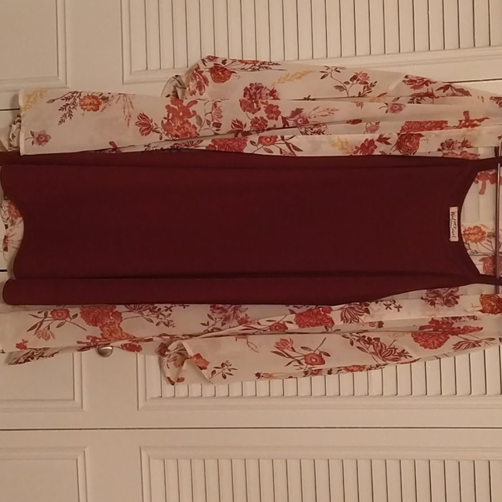 Spaghetti Strap Dress with kimono